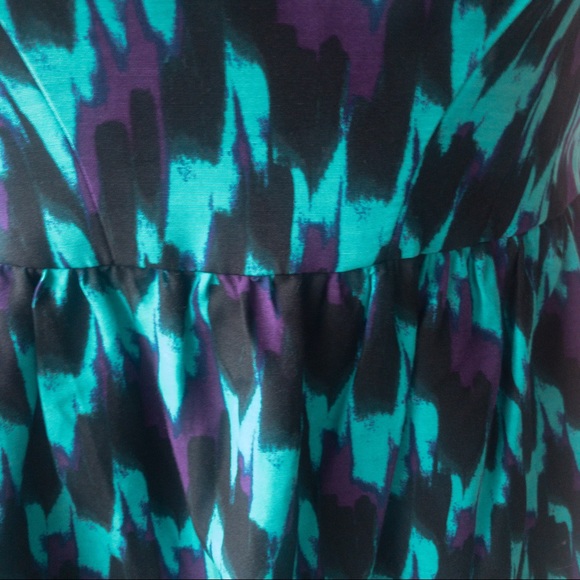 SHOSHANNA Strapless Green/Purple/Black Dress Women Size 10 - Picture 5 of 17